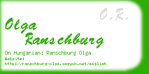 olga ranschburg business card